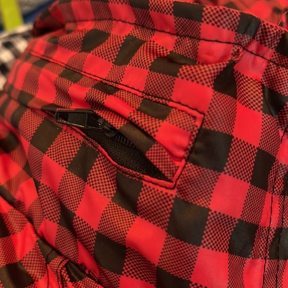 Red and black checked rain jacket - Picture 7 of 12